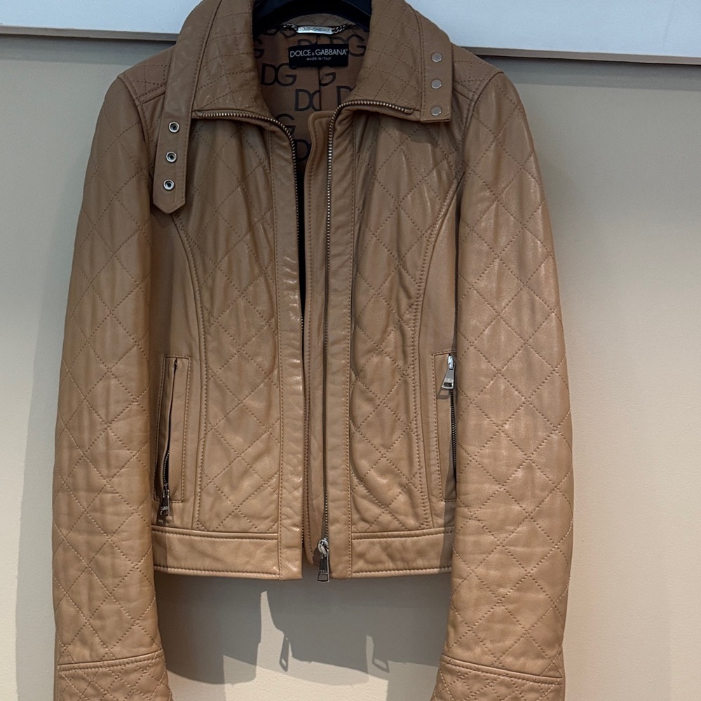 Dolce & Gabbana Tan Leather Jacket